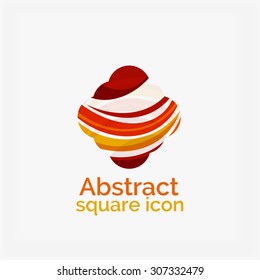 Clean elegant circle shaped abstract geometric logo. Universal for any idea. Vector illustration