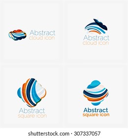 Clean elegant circle shaped abstract geometric logo. Universal for any idea. Vector illustration