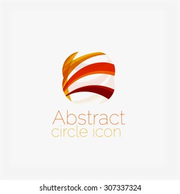 Clean elegant circle shaped abstract geometric logo. Universal for any idea. Vector illustration