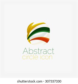 Clean elegant circle shaped abstract geometric logo. Universal for any idea. Vector illustration