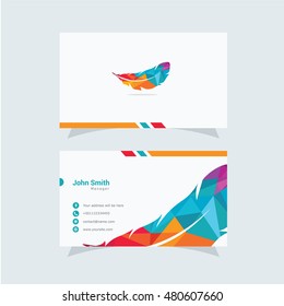 Clean and Elegant Feather Logo and Business Card Design