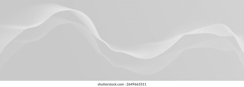 Clean and elegant light gray background with subtle, flowing abstract wave lines. Ideal for professional presentations, websites, or modern design projects requiring a sophisticated touch.