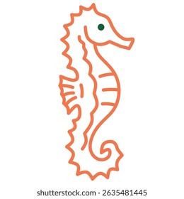 A clean and elegant line drawing of a seahorse in a minimalist style. Ideal for beach-themed prints, wall art, and summer product designs.