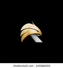 clean and elegant logo design with eagle head