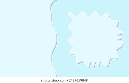 Limpio y elegante moderno azul y blanco líneas onduladas Plantilla de Anuncio. Marco azul fluido abstracto sobre fondo pastel. Moderno geométrico con Formas dinámicas sobre fondo azul. Diseño minimalista
