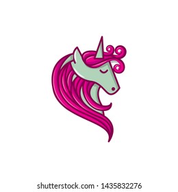clean, elegant, modern and eye catching unicorn logo design illustration inspiration