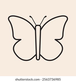 Clean and elegant monarch butterfly outline illustration. Versatile vector that highlights the butterfly iconic wings leaving room for your creativity. 100% customizable for logos, icons or creativity