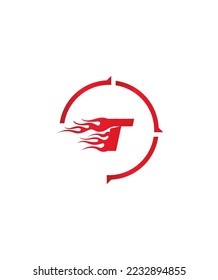 A clean and elegant , professionally shaped with racing theme letter T vector logo template