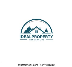 Clean And Elegant Real Estate Logo. It Stands Out And Instantly Recognizable. Perfect For Property Seller Or Buyers, Properties Management, Rent Service, Housing Agents, Mortgage Or Home Developers