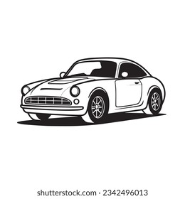 Icono de diseño de líneas de auto simples y elegantes