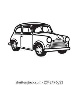 Icono de diseño de líneas de auto simples y elegantes