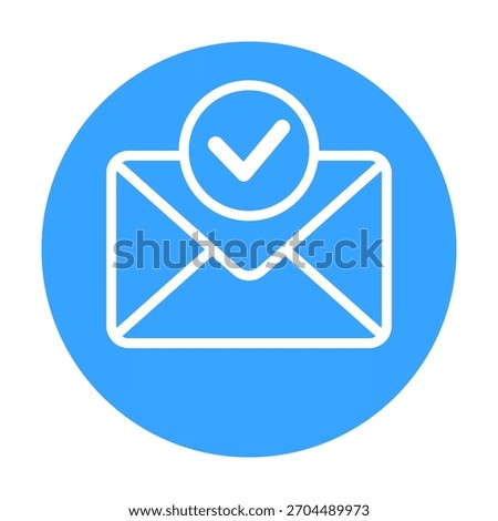 A clean email check icon symbolizing verified messages, approved mail, and inbox confirmation features for modern apps.