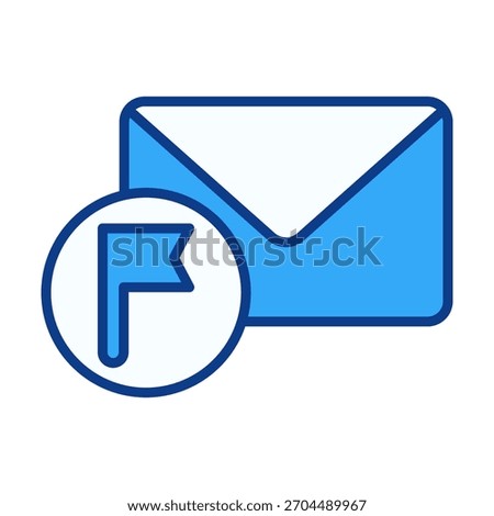 A clean email flag icon indicating marked messages, follow up reminders, and priority inbox tools for digital platforms.
