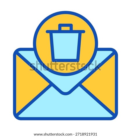 Clean email trash icon for deleting messages, inbox cleanup, and mail management functions.