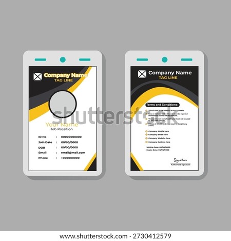 Clean Employee ID Card Template for Corporate and Office Staff