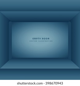 clean empty room in blue color
