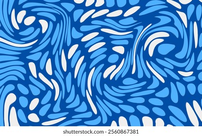 A clean and energetic abstract digital artwork featuring smooth, flowing shapes in blue and white tones with intricate, rhythmic curves, perfect for tech visuals, clean graphic layouts