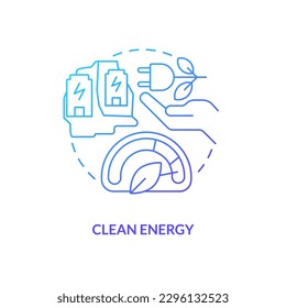 Clean energy blue gradient concept icon. Green electricity generation. Geothermal power advantage abstract idea thin line illustration. Isolated outline drawing. Myriad Pro-Bold font used