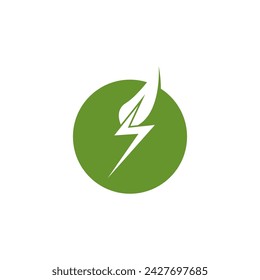 Clean Energy  Eco green leaf vector illustration