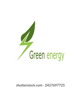 Clean Energy  Eco green leaf vector illustration