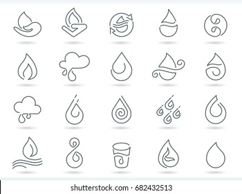 Clean energy and eco icons. Silhouettes 