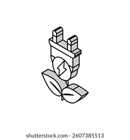 clean energy electric isometric icon vector. clean energy electric sign. isolated symbol illustration
