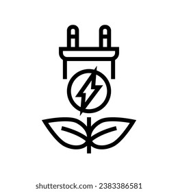 clean energy electric line icon vector. clean energy electric sign. isolated contour symbol black illustration