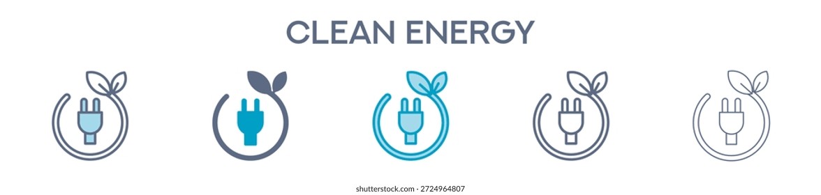 Clean Energy Element für Design Graphic - Multi Styles. Vektorgrafik von zwei farbigen und schwarzen. Mehrere Icons Designs können für Mobile, UI, Web verwendet werden