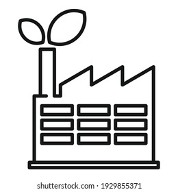 Clean energy factory icon. Outline clean energy factory vector icon for web design isolated on white background