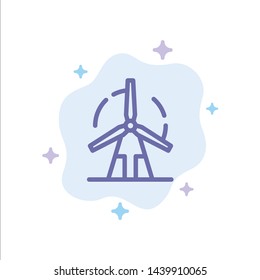 Clean, Energy, Green, Power, Windmill Blue Icon on Abstract Cloud Background