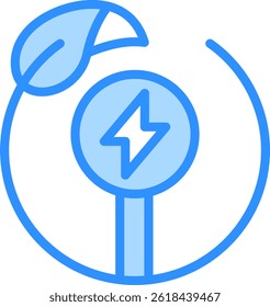Clean Energy Icon Blue Color Vector Illustration