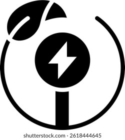 Clean Energy Icon Glyph Vector Illustration