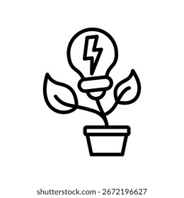 Ilustração do vetor da linha do ícone de energia limpa