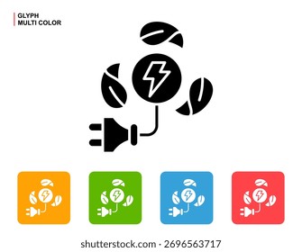 Clean Energy Icon Multi Color Style Vector Illustration