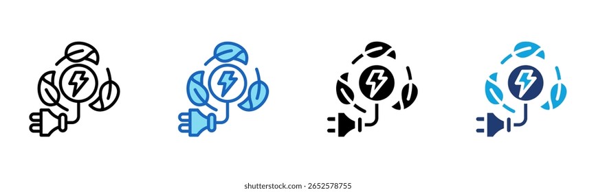 Icono de energía limpia Multi Style Ilustración vectorial