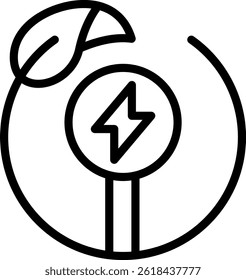 Clean Energy Icon Outline Vector Illustration