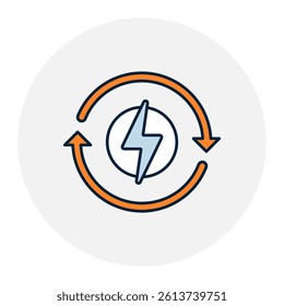 Clean Energy Icon. Renewable Power, Sustainability. Illustration for Eco-Friendly Energy Concept.