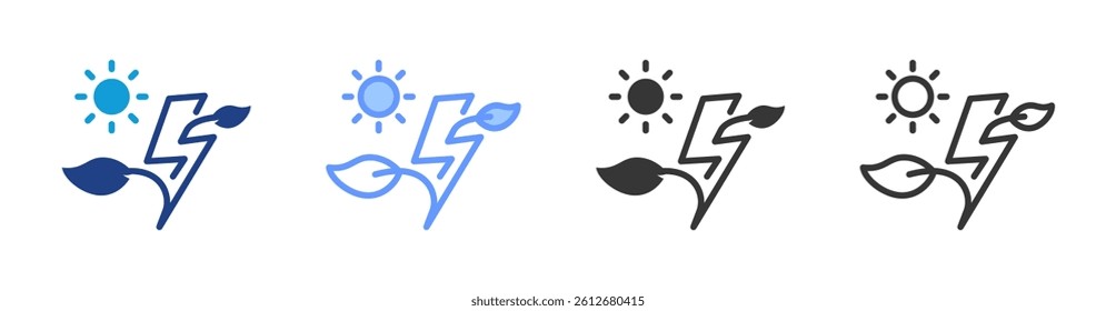 Clean energy icon set multiple style collection