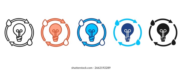 Clean Energy Icon Set Multiple Style Collection