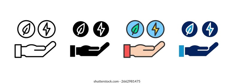 Conjunto de iconos de energía limpia Colección de estilo múltiple