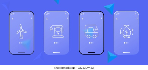 Clean Energy Icon. Sustainability, clean energy, environmental protection, renewable sources. Glassmorphism style. Ui phone app