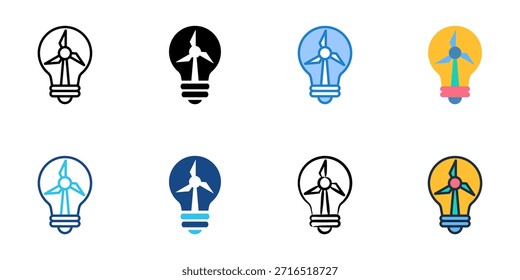Los íconos de energía limpia establecen una colección de estilo múltiple. 

