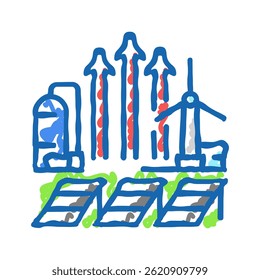 clean energy incentives doodle icon sketch vector. clean energy incentives sign. isolated symbol illustration