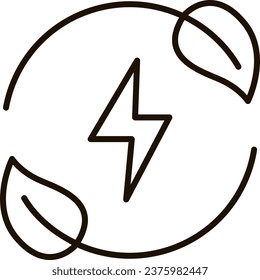 clean energy line icon illustration