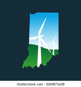 Clean energy logo to state Indiana state template