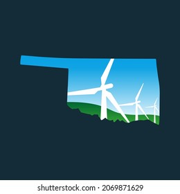 Clean energy logo to state Oklahoma state template