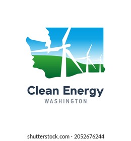 Clean energy logo to state Washington state template