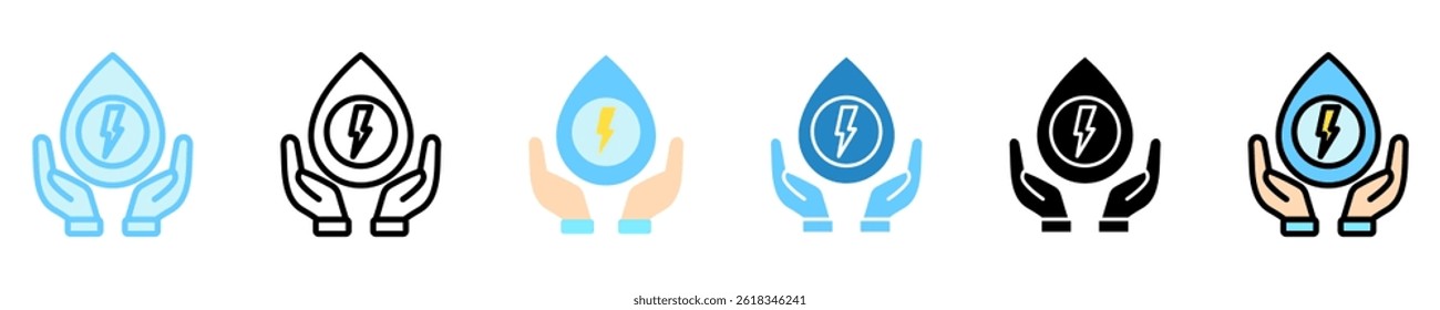 Clean Energy multi style, mini illustration icon. use for modern concept, print, UI, UX kit, web and app development. Vector EPS 10, related to business, green industry, eco friendly and economy .