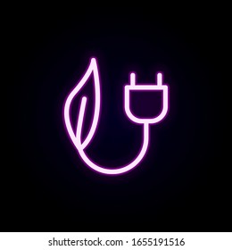 clean energy, sheet, electric plug icon. Simple outline vector of Ecology set for UI and UX, website or mobile application