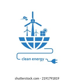 clean energy sign on white background